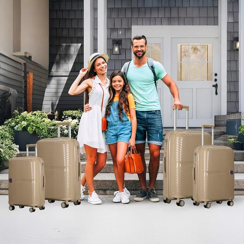 طقم حقائب السفر سولو بي بي ترولي - حقيبة سفر قابلة للتوسيع مع 4 عجلات وسحاب مضاد للسرقة (بيج) - Image 5