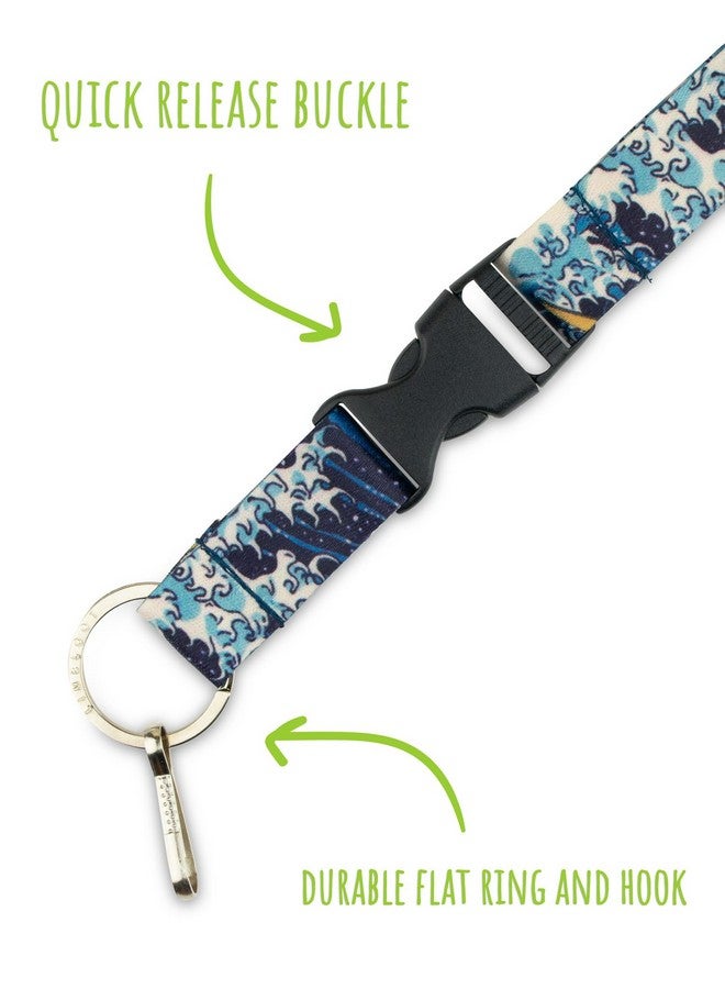 Limeloot Hokusai Breakaway Lanyard For Keys, Id Badge, Accessories | Cool Neck Lanyard For Men And Women With Detachable Quick Release Buckle And Flat Ring. - Image 2