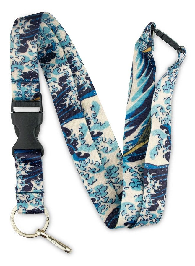 Limeloot Hokusai Breakaway Lanyard For Keys, Id Badge, Accessories | Cool Neck Lanyard For Men And Women With Detachable Quick Release Buckle And Flat Ring. - Image 1