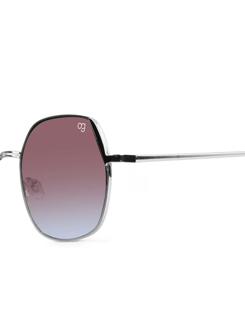 Woggles Latest & Stylish UV Protected Glow Gradient Purple Round Sunglasses for Men & Women