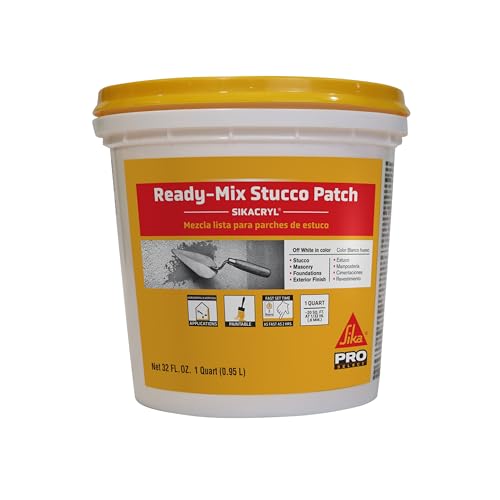 SIKA سيكا سيكاكريل لإصلاح الجص، أبيض، 1-كيوتي، معجون جص جاهز للخلط للشقوق الكبيرة والتآكل، قائم على الأكريليك، داخلي/خارجي، ذو نسيج، مقاوم للرطوبة - Image 1