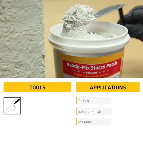 SIKA سيكا سيكاكريل لإصلاح الجص، أبيض، 1-كيوتي، معجون جص جاهز للخلط للشقوق الكبيرة والتآكل، قائم على الأكريليك، داخلي/خارجي، ذو نسيج، مقاوم للرطوبة - Image 5