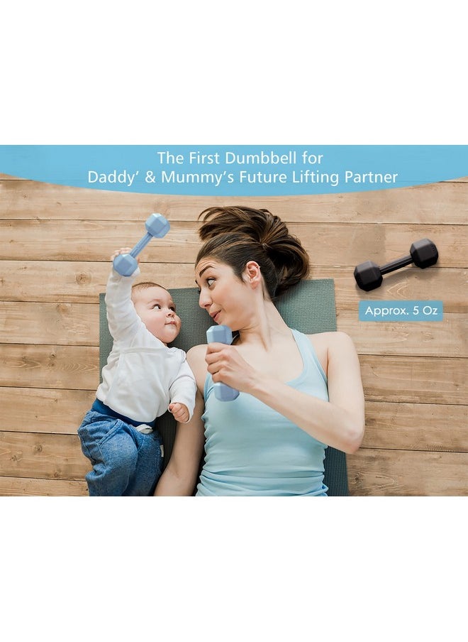 Giftty - لعبة الدمبل للأطفال من السيليكون، لعبة التسنين للأطفال الصغار، لعبة حسية متينة وآمنة، تمارين رياضية، وزن رائع، هدية رائعة للبنات والأولاد (قطعة واحدة، 4.8 أونصة، كريم) - Image 1