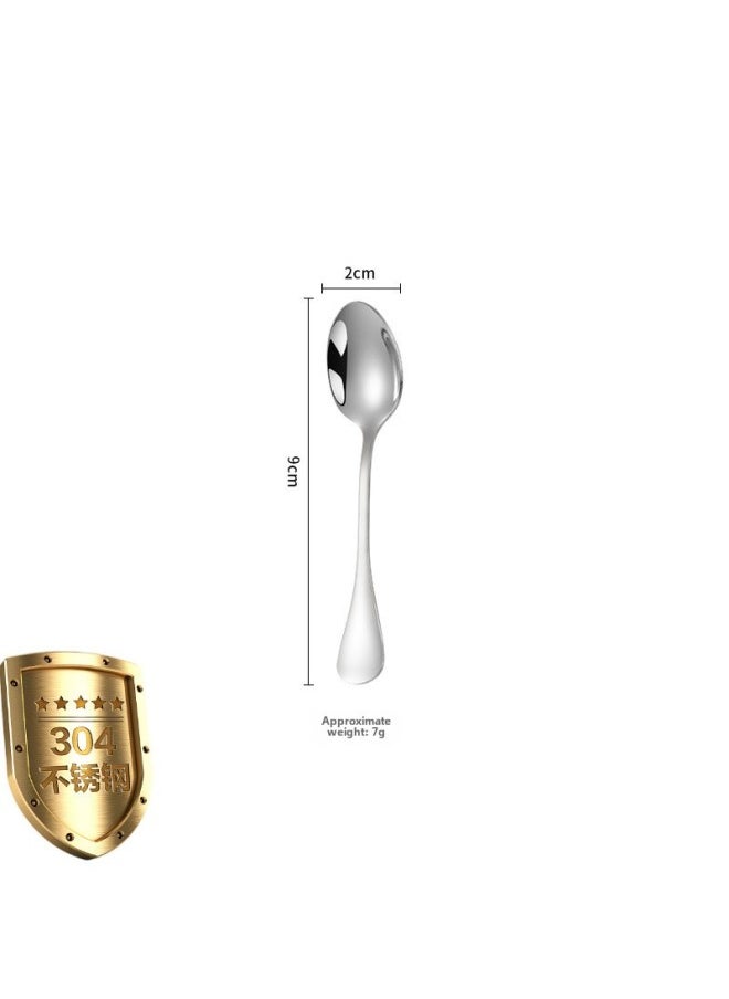 Generic - 304 Stainless Steel Mini Special Small Spoon 9cm Short Handle Seasoning Spoon Salt Spoon Medicinal Powder Seasoning Spoon Spoon Coffee Spoon-Specifications:304 Stainless Steel-9cm Pointed Spoon - Image 1
