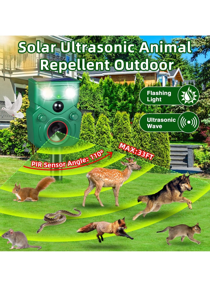 Generic Solar Animal Repellent Ultrasonic Animal Repeller Deer Repellent Cat Deterrent Outdoor Motion Detection, Waterproof Dog Squirrel Raccoon Fox Skunk Bird Repellent with LED Flash for Yard Garden  - Image 3
