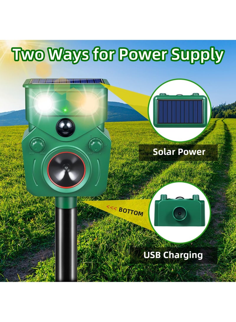 Generic Solar Animal Repellent Ultrasonic Animal Repeller Deer Repellent Cat Deterrent Outdoor Motion Detection, Waterproof Dog Squirrel Raccoon Fox Skunk Bird Repellent with LED Flash for Yard Garden  - Image 4