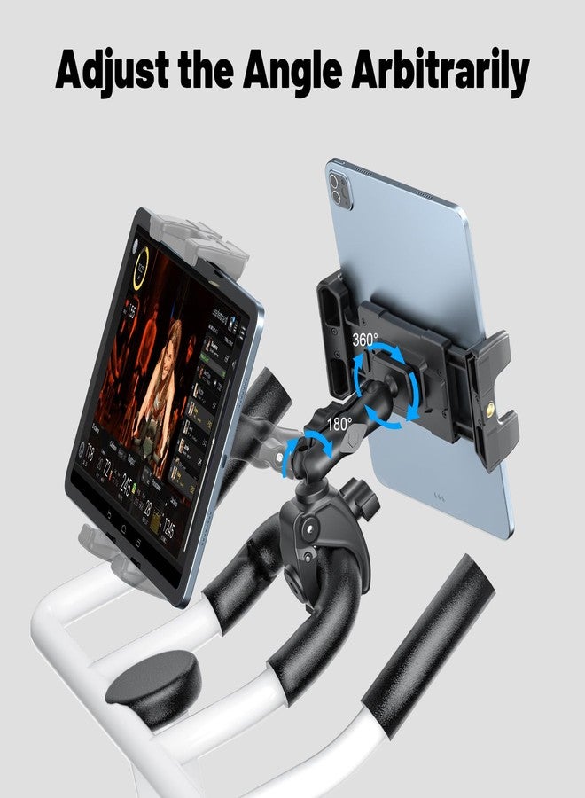 OHLPRO Tablet Mic Stand Holder for iPad Treadmill Handlebar Clamp, Mount for Spin Bike Microphone Peloton Stroller Bicycle, Fit 5-13” iPad Pro 12.9 Air Mini, Galaxy Tab, iPhone, Fire HD 10 - Image 5