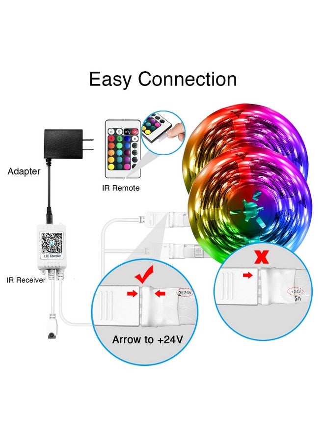 DAYBETTER - DAYBETTER Led Strip Lights 100 ft Smart with App Remote Control, 5050 RGB for Bedroom, Living Room, Home Decoration, Music Sync Color Changing for Room Party(2 Rolls of 50 ft) - Image 1