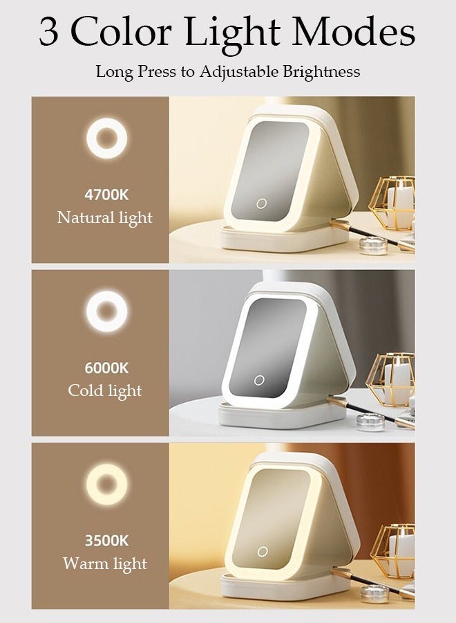 DUNISO Travel Makeup Bag with LED Mirror, USB Rechargeable LED Mirror Cosmetic Makeup Bag,Travel Makeup Case with Led Mirror, Portable Makeup Box with Mirror and Light - Image 4