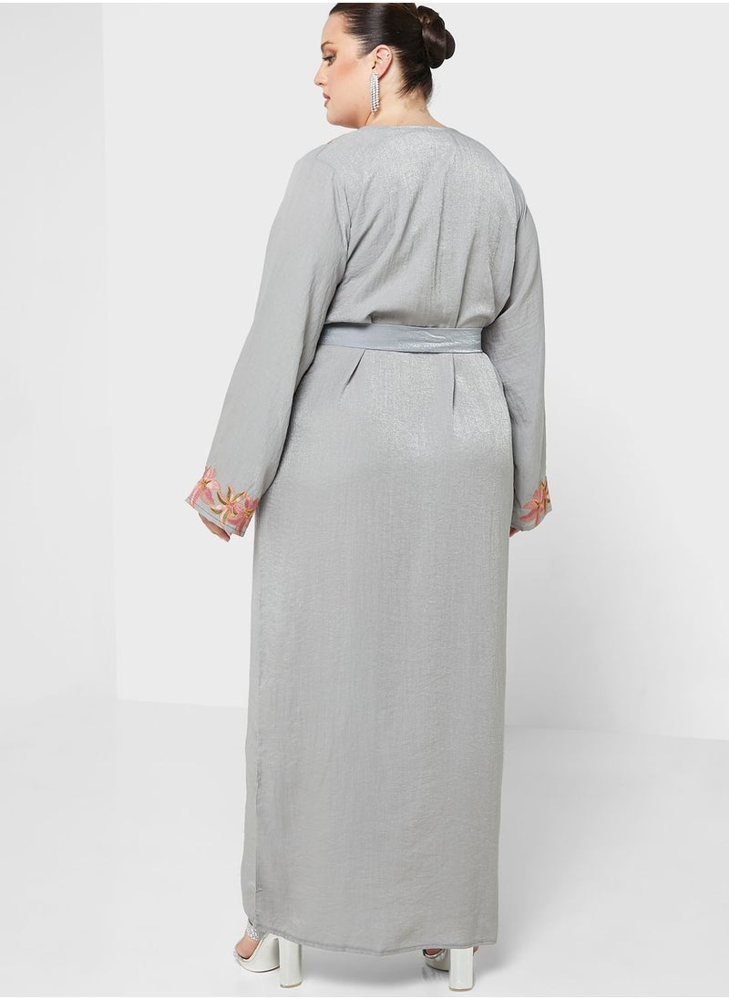 Hayas Closet Curve - Embellished Belted Jalabiya - Image 1
