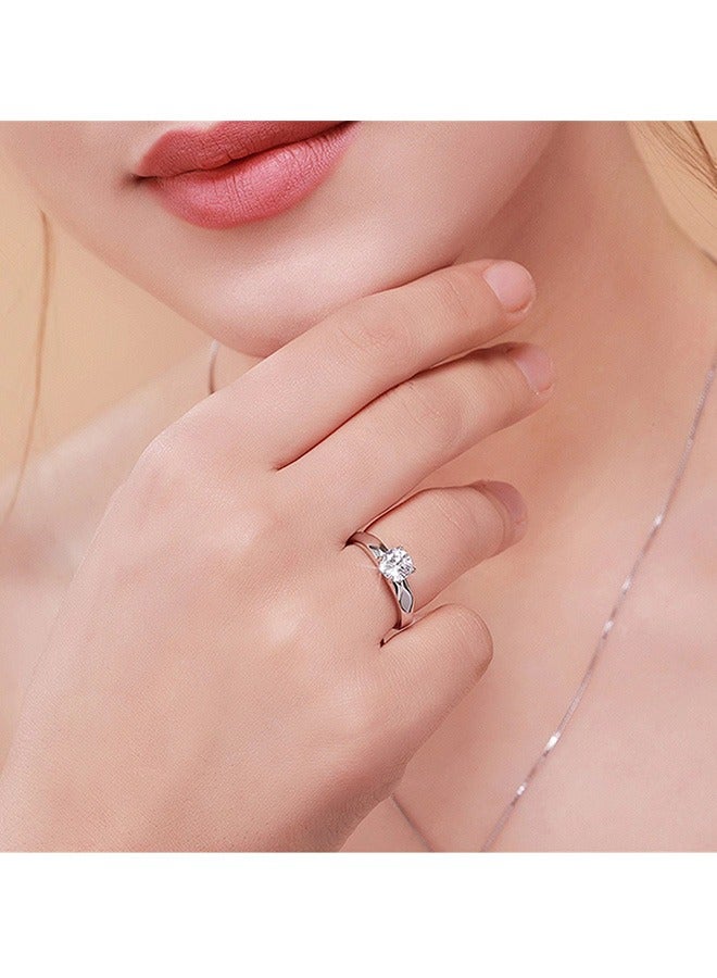 Beyond Lettering with Diamonds Couples Promise Rings, Anti Fading Titanium Engagement Ring, Suitable As A Couple Gift and Wedding Ring (Silver) - Image 2