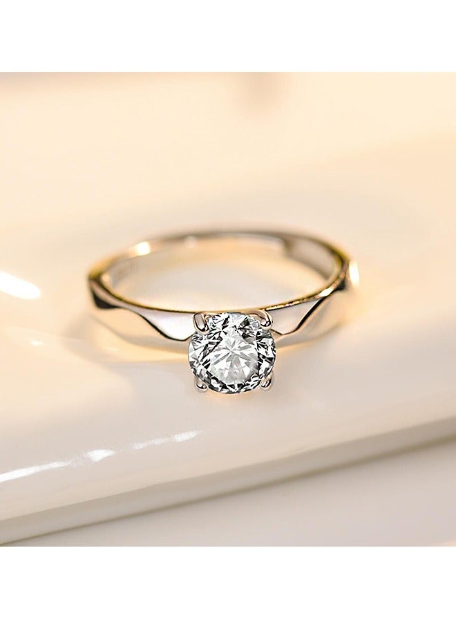 Beyond Lettering with Diamonds Couples Promise Rings, Anti Fading Titanium Engagement Ring, Suitable As A Couple Gift and Wedding Ring (Silver) - Image 4