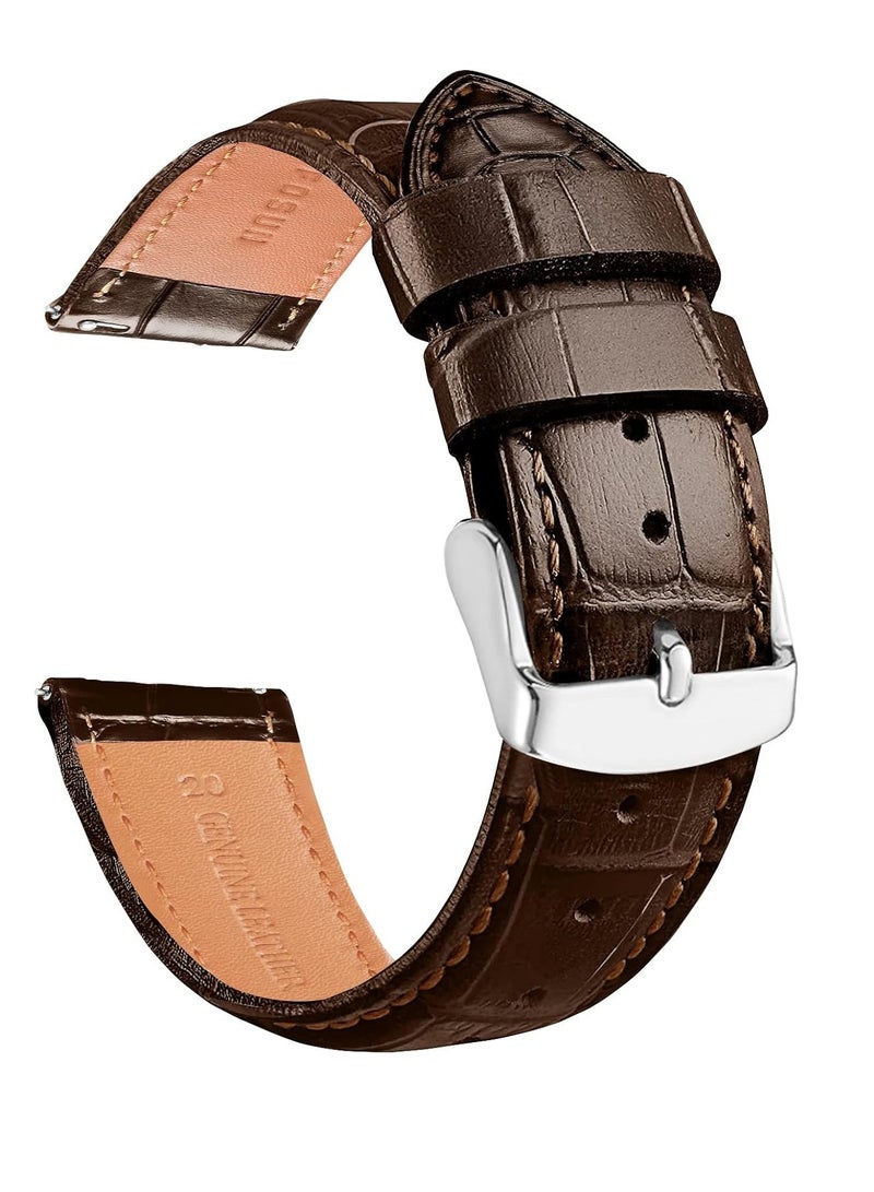 Adando Applicable to Apple Watch Strap Genuine Leather Watch Strap for iwatch234567SE Genuine Leather Crocodile Pattern Watch Strap Leather Replacement Watch Band for 38/40/41MM 7pack - Image 2