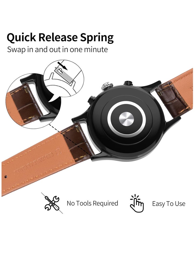 Adando Applicable to Apple Watch Strap Genuine Leather Watch Strap for iwatch234567SE Genuine Leather Crocodile Pattern Watch Strap Leather Replacement Watch Band for 38/40/41MM 7pack - Image 3