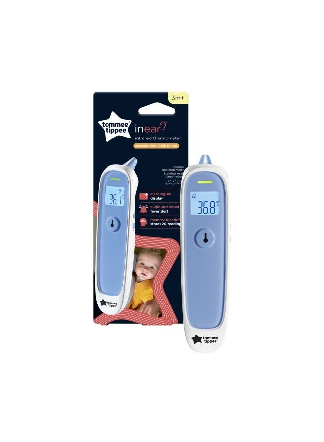 tommee tippee InEar Digital Thermometer, Suitable for 3 m+, Essentials Newborn Baby, 1 Second Instant Readings in Choice of C or F - Image 2