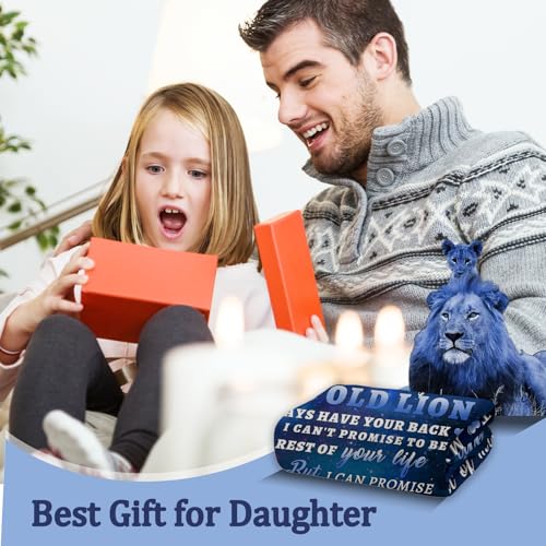 tgruihm Daughter Gift from Dad, to My Daughters Blue Lion Blanket 50"x60", Christmas Birthday Gifts for Daughter from Dad, Mothers Day Present for Adults Daughters Graduation Flannel Throw Blanket - Image 3