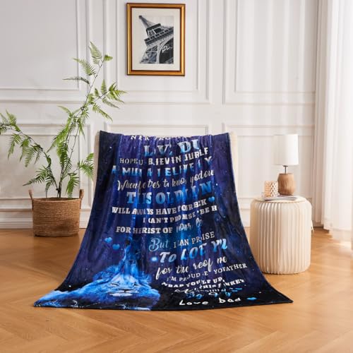 tgruihm Daughter Gift from Dad, to My Daughters Blue Lion Blanket 50"x60", Christmas Birthday Gifts for Daughter from Dad, Mothers Day Present for Adults Daughters Graduation Flannel Throw Blanket - Image 5