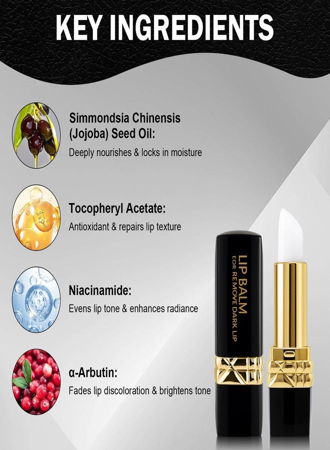 Jutqut 2 PCS Lip Balm for Dark Lips, Hydrating Moisturizing Dark Lips Corrector for Smokers, Help Fade Lip Discoloration & Fine Lines, Long-Lasting Moisturizer for Men & Women - Image 4