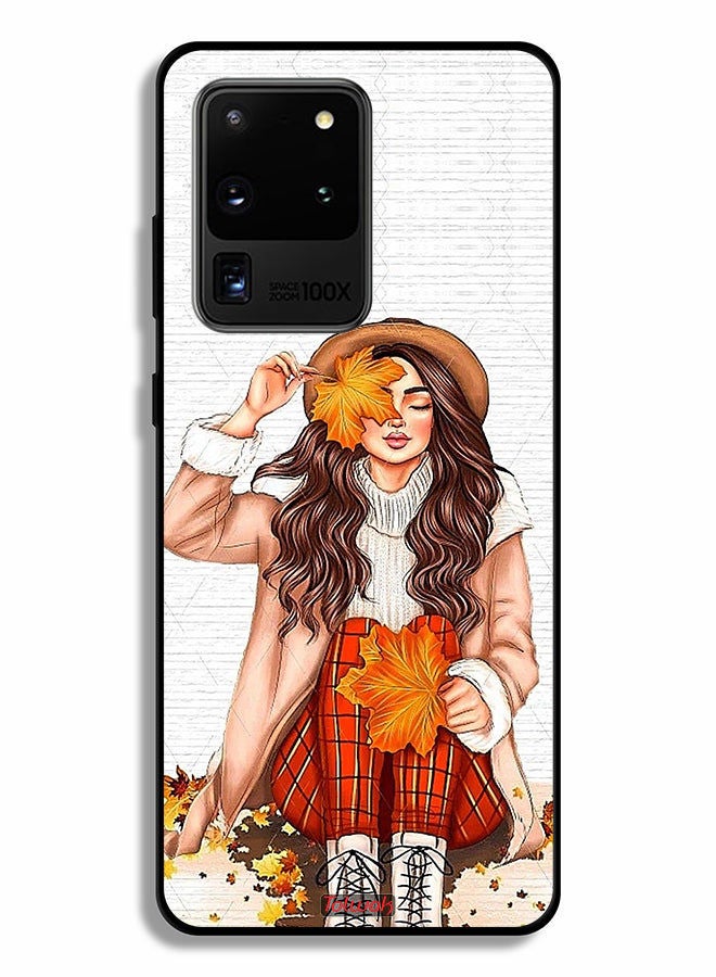 Tolwak Samsung Galaxy S20 Ultra 4G Protective Case Cover Holding Autumn Leaves Art - Image 2