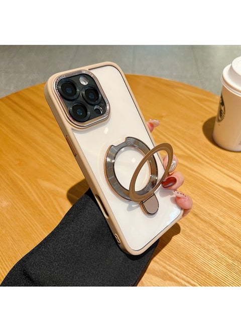 For Iphone 16 Magnetic Bracket Phone Case Gold Shield Hawk Eye For Iphone15Promax All-Covering Drop-Resistant Protective Case-Colour:Desert Color-Applicable Model:For Iphone15promax
