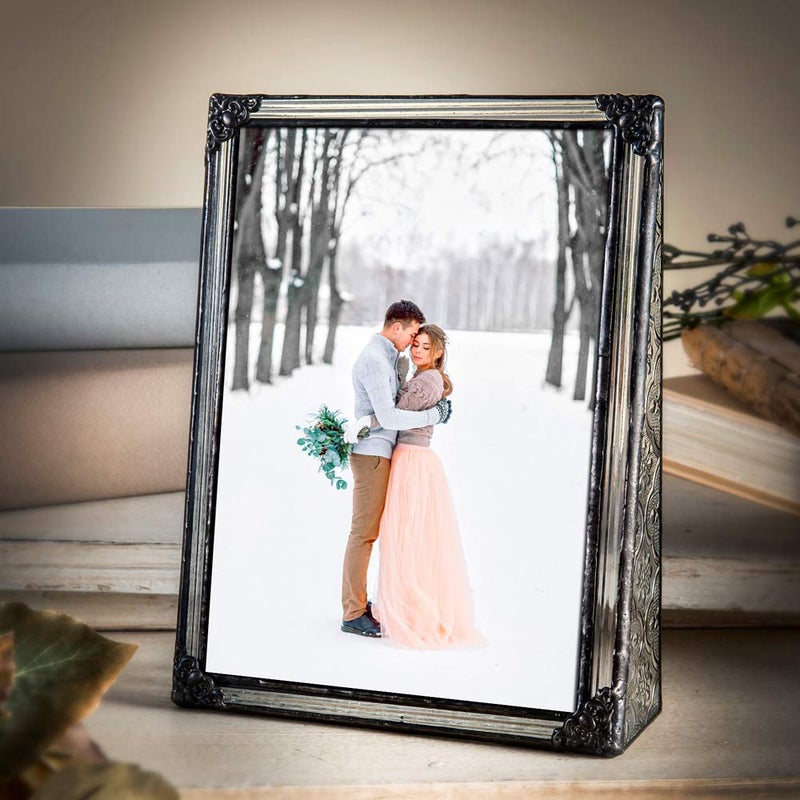 5x7 Picture Frame Clear Glass Wedding Photo Frame Family Anniversary Baby Keepsake Gift Vintage Home Dcor J Devlin Pic 36057V 5x7 Vertical