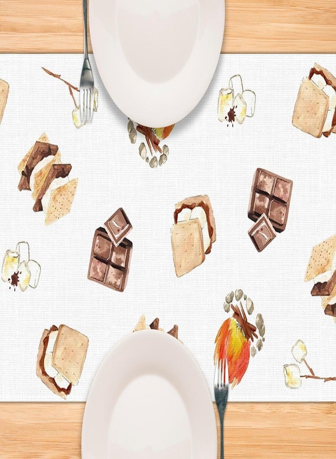 Pudodo S'Mores Table Runner Camping Themed Birthday Party Bonfire Picnic Kitchen Dining Room Home Decorations (13" x 72") - Image 4