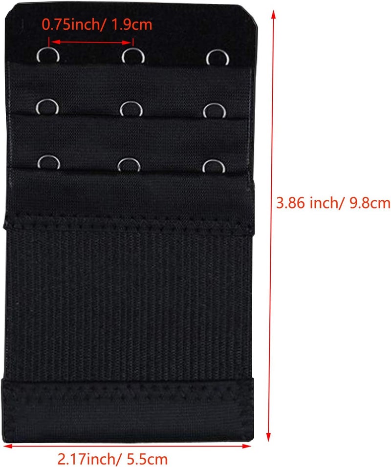 KTOBTEL Bra Extender 3 Hooks 3 Rows Elastic Bra Band Hook Strap Extensions for Women, Pack of 4 - Image 3