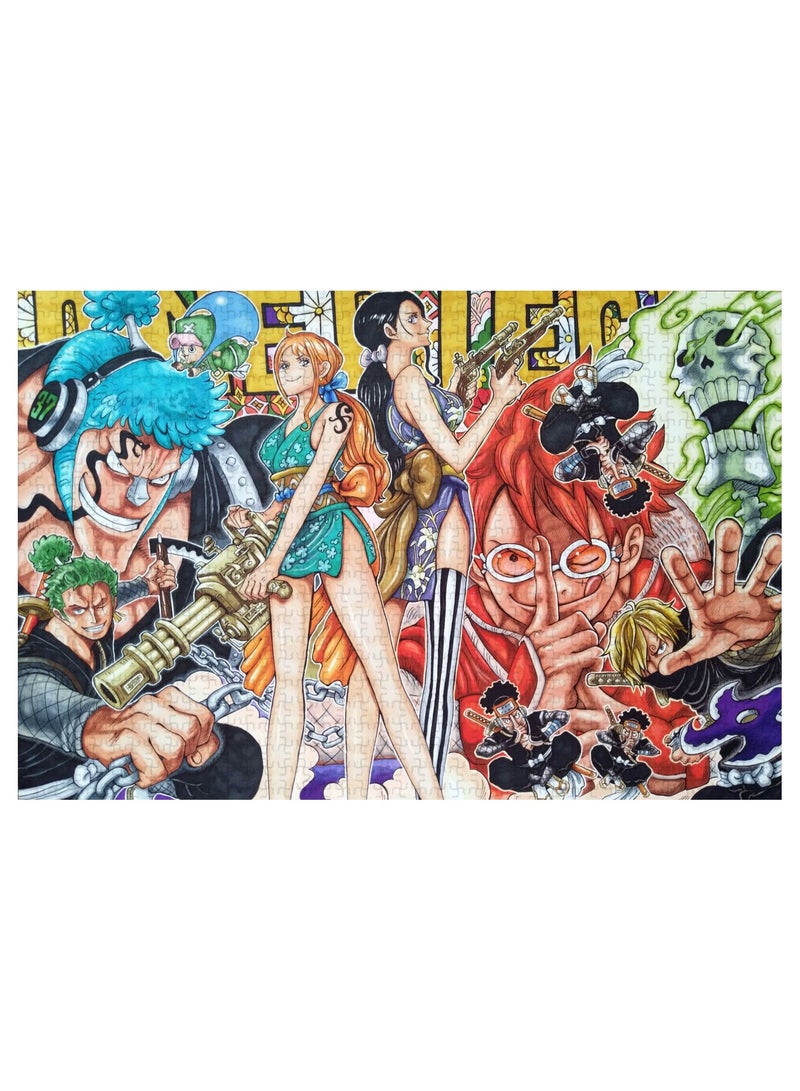 EBMINI One Piece King Puzzle Cartoon Welfare 1000 Pieces With Photo Frame 
