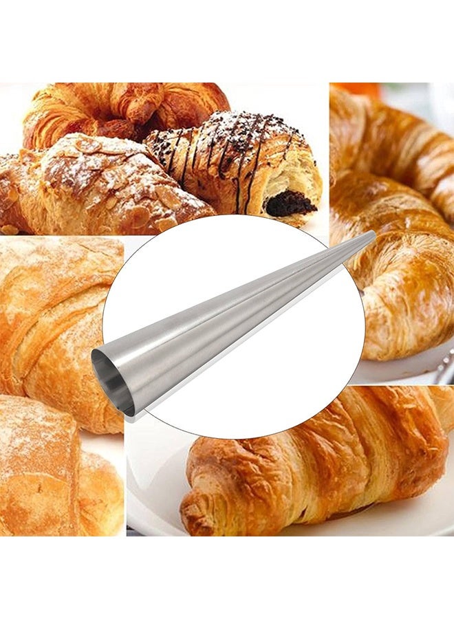 KANGLI 6 Piece Spiral Croissants Pastry Conical Tube Baking Mold Silver 4.72 × 1.26 inch - Image 3