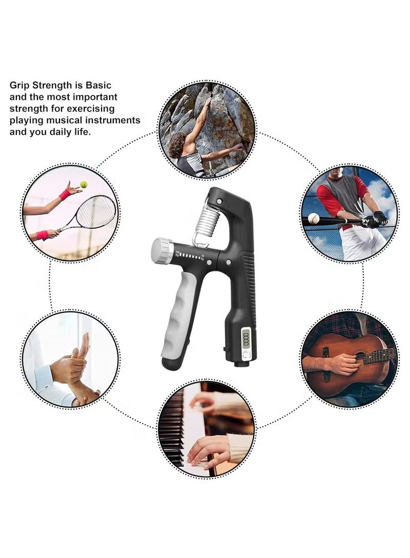 SHAYDX Adjustable Hand Grip Strengthener with Digital Counter – Grip Strength Trainer & Forearm Exerciser (10–100kg) for Muscle Building & Injury Recovery - Image 5