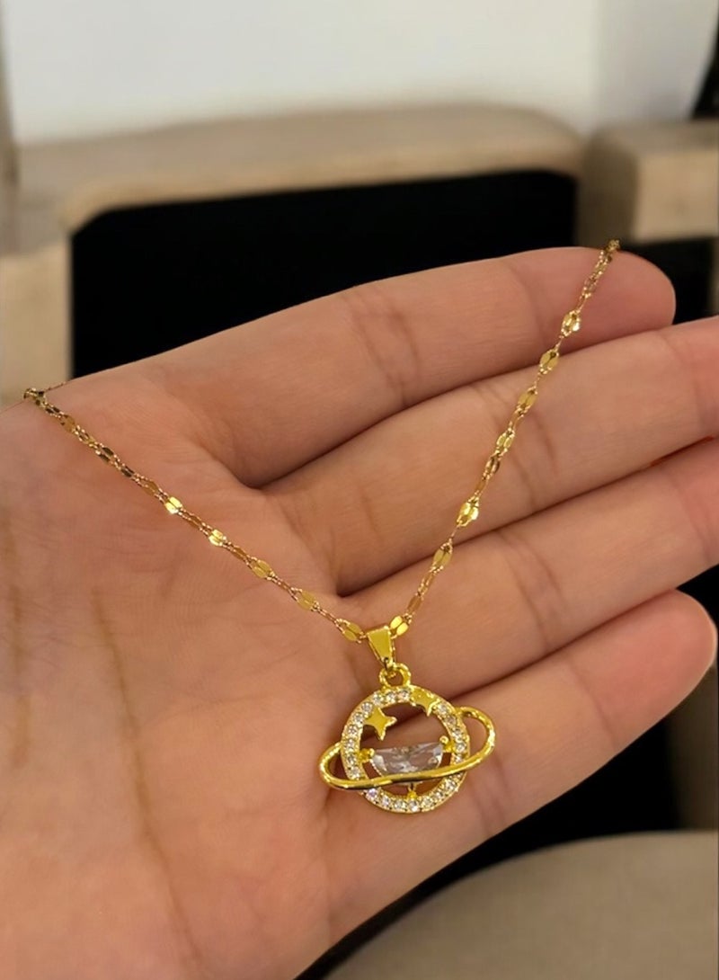 Attractives Trendy Stainless Steel Gold Plated Necklace For Women - Image 2