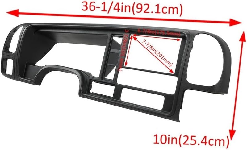 مجموعة لوحة لوحة القيادة المزدوجة الدين السوداء مع حزمة الأسلاك لشاحنات وسيارات الدفع الرباعي من GMC 1995-2002 - Image 3