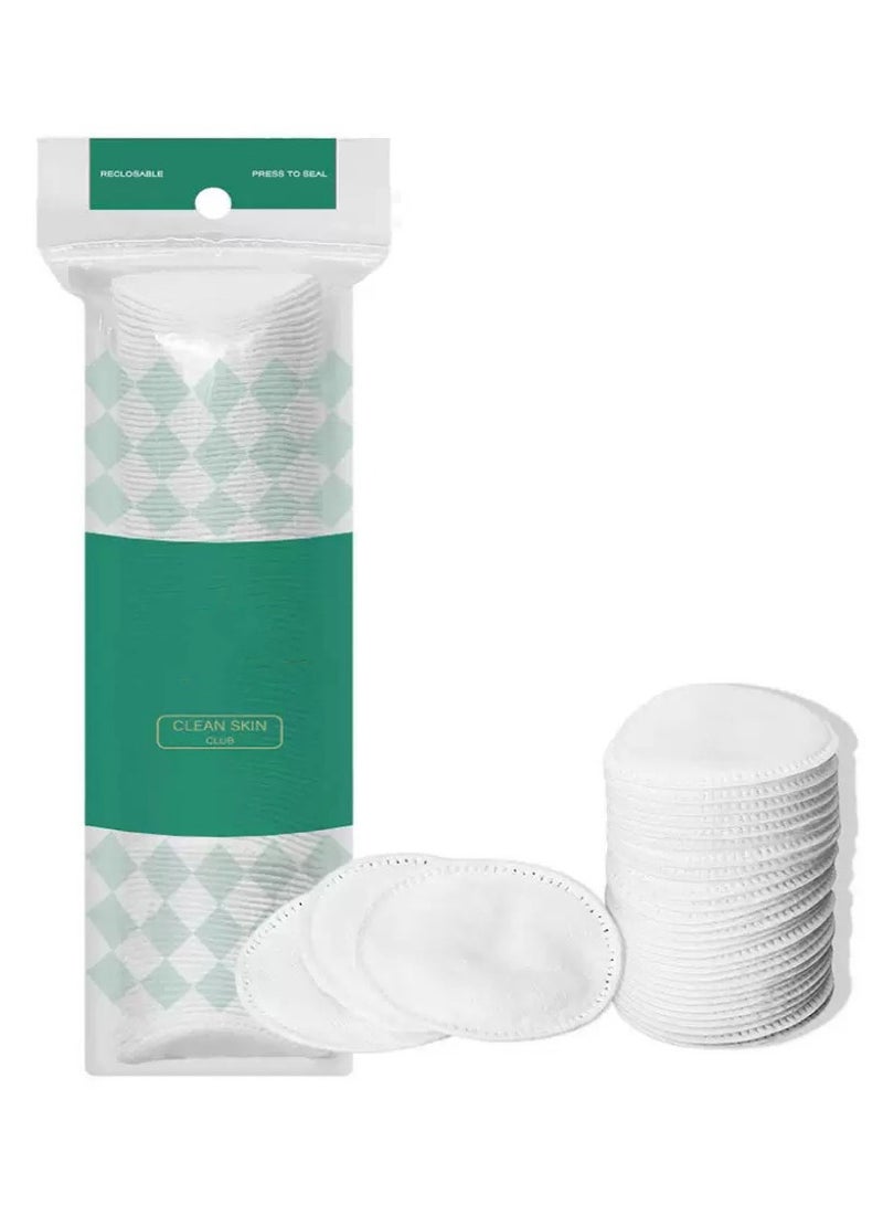 Bag of 100% Cotton Facial Discs (100 pcs), double textured, soft, lint-free makeup remover, hypoallergenic and highly absorbent - Image 1