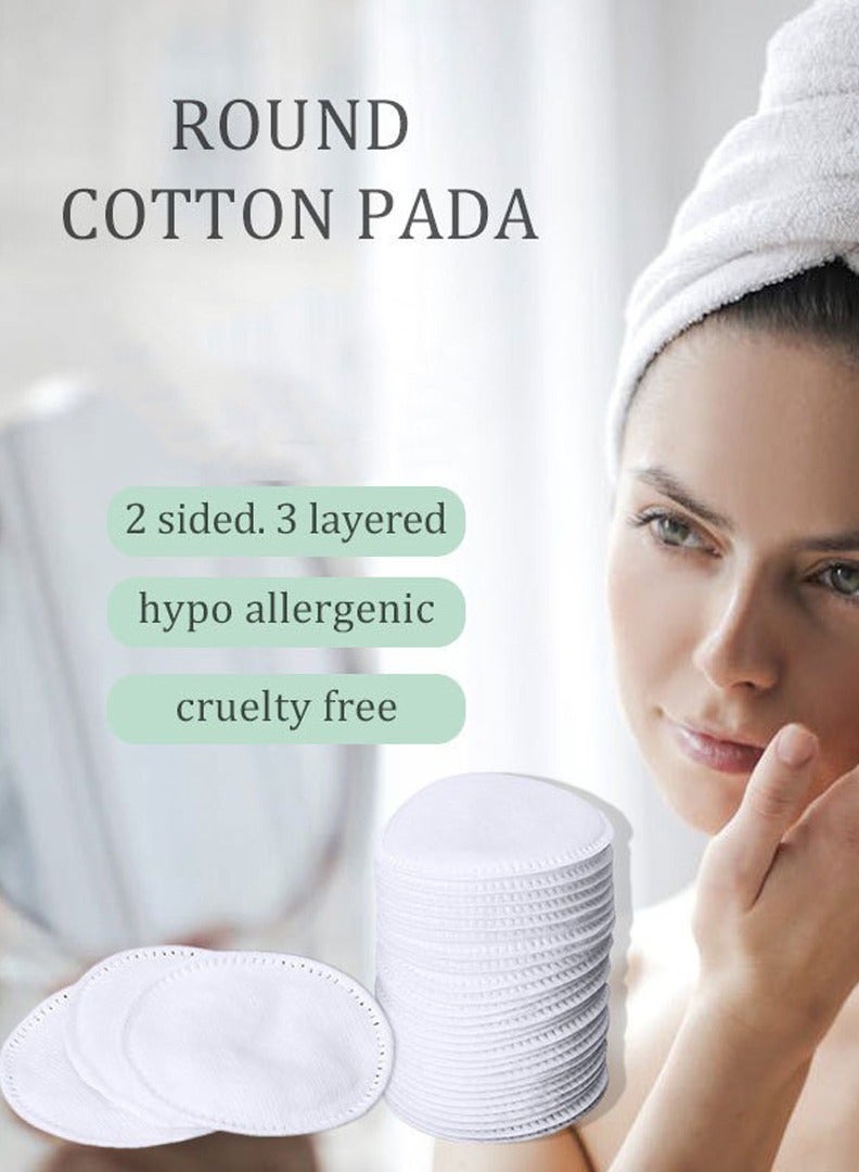 Bag of 100% Cotton Facial Discs (100 pcs), double textured, soft, lint-free makeup remover, hypoallergenic and highly absorbent - Image 4