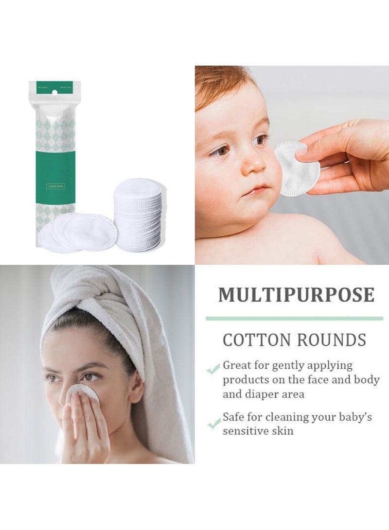 Bag of 100% Cotton Facial Discs (100 pcs), double textured, soft, lint-free makeup remover, hypoallergenic and highly absorbent - Image 3