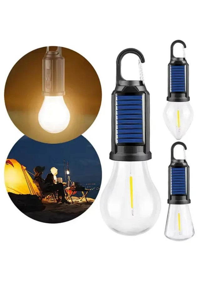 تراديو فانوس تخييم LED قابل لإعادة الشحن بالطاقة الشمسية - ضوء خيمة معلق مقاوم للماء مع شحن USB، 3 أوضاع إضاءة - مثالي للتخييم أو المشي لمسافات طويلة أو الطوارئ أو المنزل أو إصلاح السيارة (قطعة واحدة) - Image 3