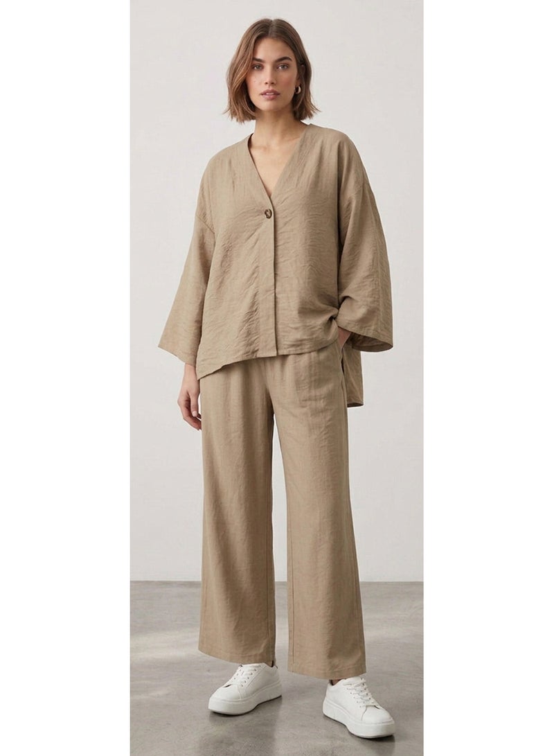 Carina Flowy Button-Front Kimono - Image 1