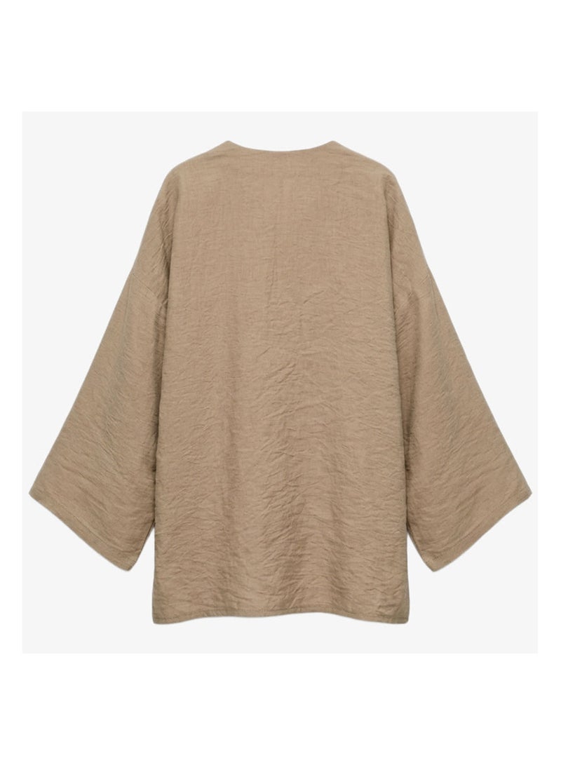 Carina Flowy Button-Front Kimono - Image 3