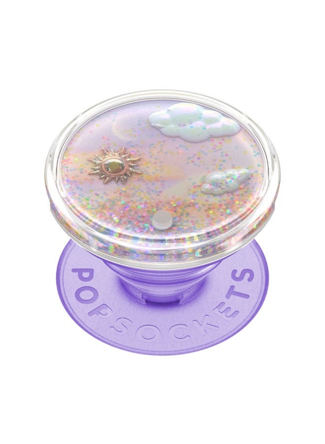POPSOCKETS مقبض هاتف جل وحامل من PopGrip Premium، قابل للإزالة وإعادة الاستخدام والغسل، يعمل مع جراب بلاستيكي صلب أملس، سهل الإزالة من الأعلى للشحن اللاسلكي - Dreamy Whirl - Image 1