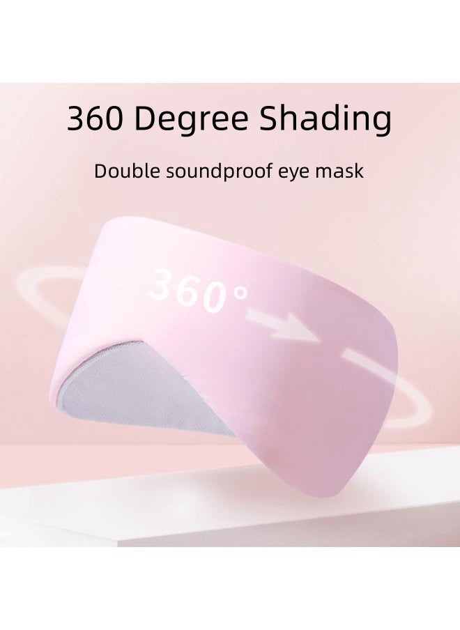 WAOKN - All-inclusive Sleep Eye Mask, Warm and Cool Dual-sense Space Capsule Eye Mask, Light-blocking and Noise-reducing Student Nap, Office and Travel Sleeping Tool (Pink) - Image 1