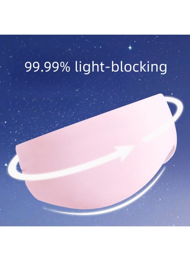 WAOKN - All-inclusive Sleep Eye Mask, Warm and Cool Dual-sense Space Capsule Eye Mask, Light-blocking and Noise-reducing Student Nap, Office and Travel Sleeping Tool (Pink) - Image 1