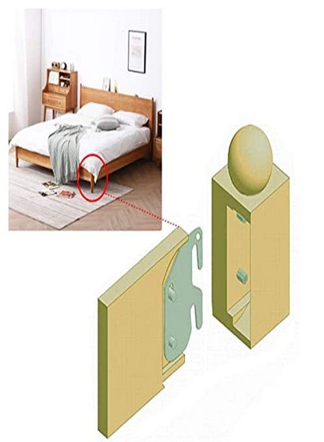 lanyinxianzi Universal Wood Bed Rail Hook Plates, Replacement Wooden Bed Parts Bed Rail Fitting Bracket for Beds Frame Bracket Headboard and Footboard Set of 4 - Image 5