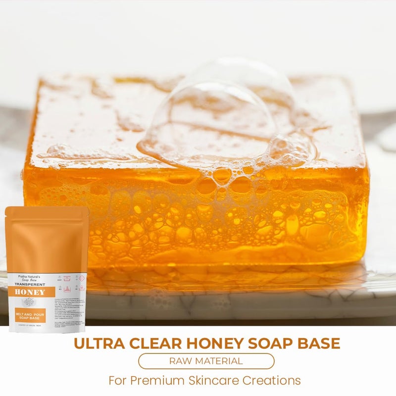Pratha Naturals ULTRA CLEAR HONEY Melt and Pour soap base Glycerin Soap Base Pure and Natural No Paraben SLS Tallow 2kg - Image 3