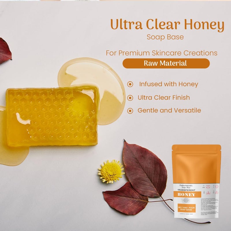 Pratha Naturals ULTRA CLEAR HONEY Melt and Pour soap base Glycerin Soap Base Pure and Natural No Paraben SLS Tallow 2kg - Image 2