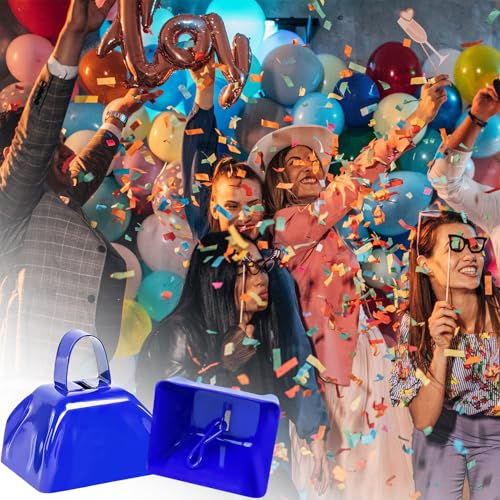 Ouffun Metal Cow Bell Noise Maker 3 Inch Pack of 4 Small Loud Metal Cowbell Noisemaker with Handle Great for Football Games Sporting Events Weddings New Years Eve Birthday Parties - Image 5