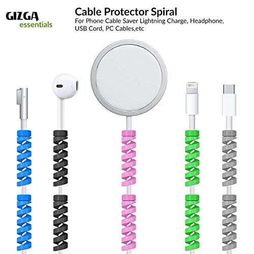 Gizga Essentials Spiral Cable Protector Cord Saver for Mac Charger, iPhone Charger, Wire Protector, Lightweight Durable Flexible Wire Winder for Charging Cables, Data Cables, Earphones, Pack of 20 - Image 2