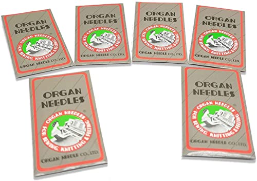 Bequilter Organ Sewing Machine Needles for Brother Singer 60pcs(10PCS Each Size) Flat Shank 15X1 HAX1 130/705H Size 8,11,12,14,16,18 - Image 1