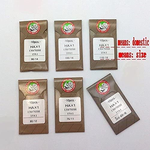 Bequilter Organ Sewing Machine Needles for Brother Singer 60pcs(10PCS Each Size) Flat Shank 15X1 HAX1 130/705H Size 8,11,12,14,16,18 - Image 4