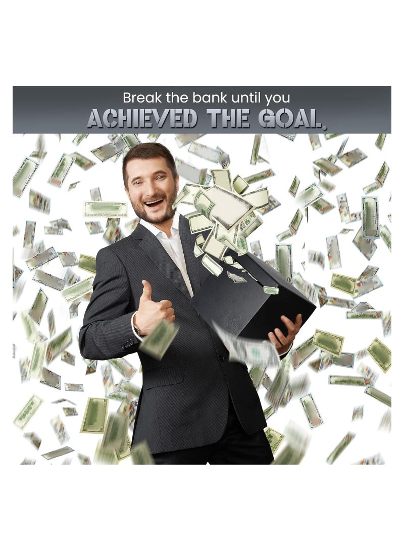 KASTWAVE Stainless Steel Piggy Bank for Adults, Must Break to Open, Unbreakable Money Bank Only Savings Box to Help Budget and Save, Money Box Safe for Cash Saving, Metal Saving Bank (Black - 12*12cm) - Image 5