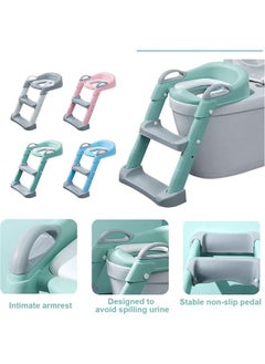 Beauenty Height Adjustable Foldable Toilet Seat, Urinal Back, Training Chair, Ladder With Step Stool, Suitable For Children, Boys, Girls, Toilet Seat Steps (Pink)  - Image 3